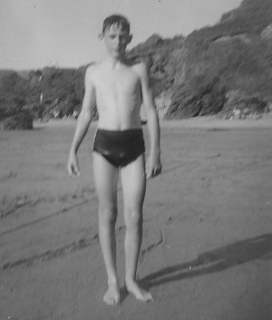 The author aged about 13 at Millbay in Salcombe. The author aged about 13 at Millbay in Salcombe.