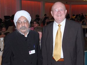 David with with Gateshead Visible Ethnic Minorities Support Group Secretary Bahal Singh Dhindsa MBE