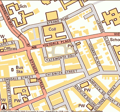 Location of Chatsworth Square