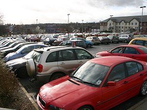Overflowing car park at the Cumberland Infirmary