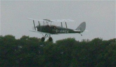 Following in his mother's path, the author taking off in the Tiger Moth, 2006