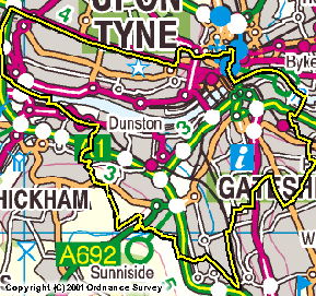 Map of the Tyne Bridge Constituency