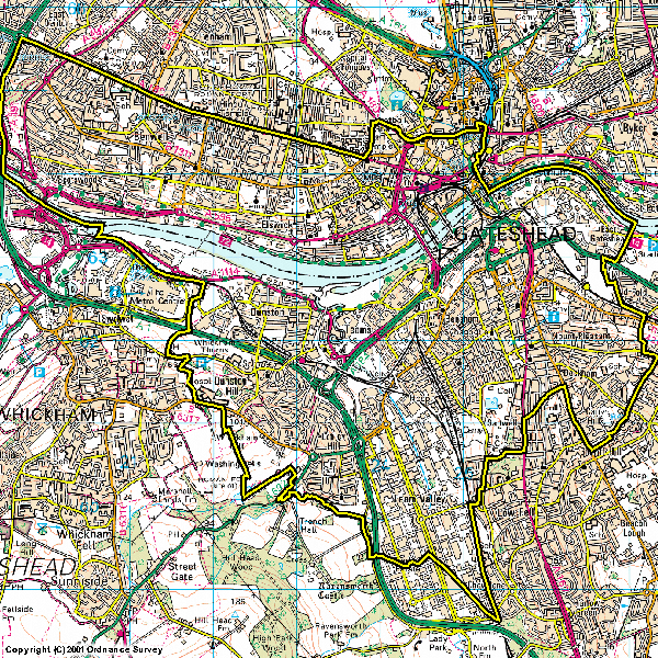 Map of the Tyne Bridge Constituency