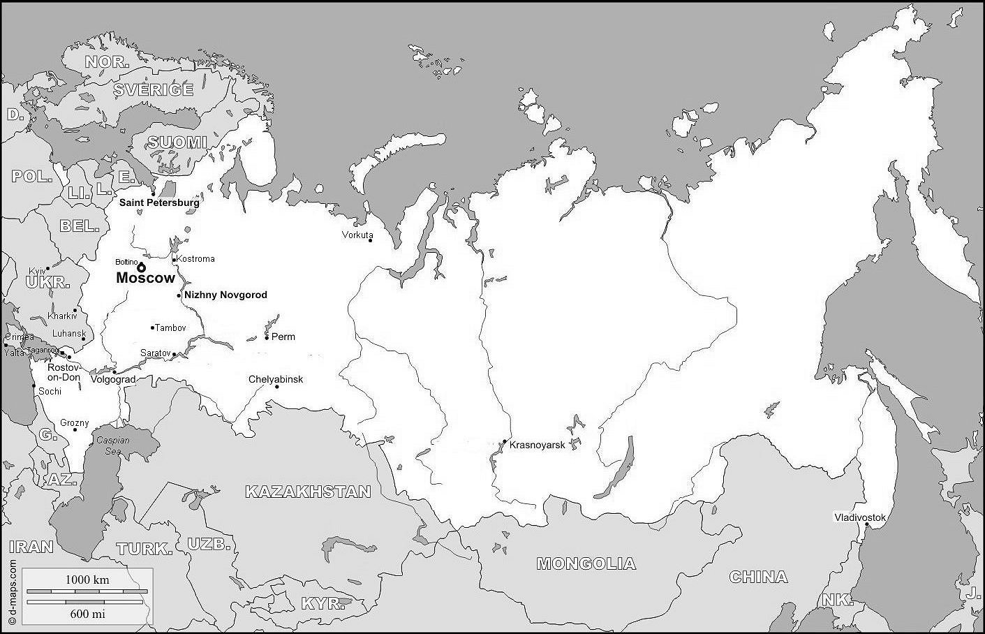 Map of the Russian Federation