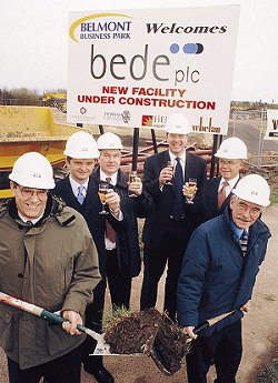 Staff celebrate while Gerry Steinberg and Pat Nolan do the digging!