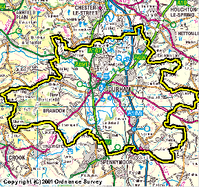 Map of the City of Durham Constituency